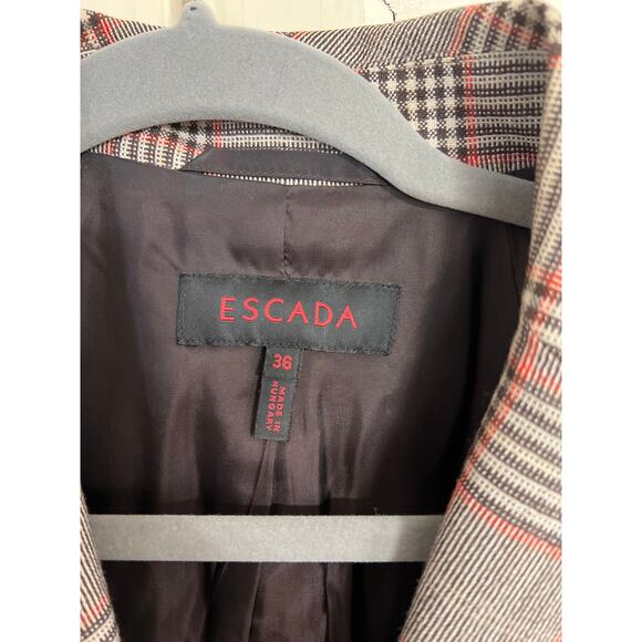 Escada size 36 US 6 or small plaid wool blazer - Picture 2 of 6